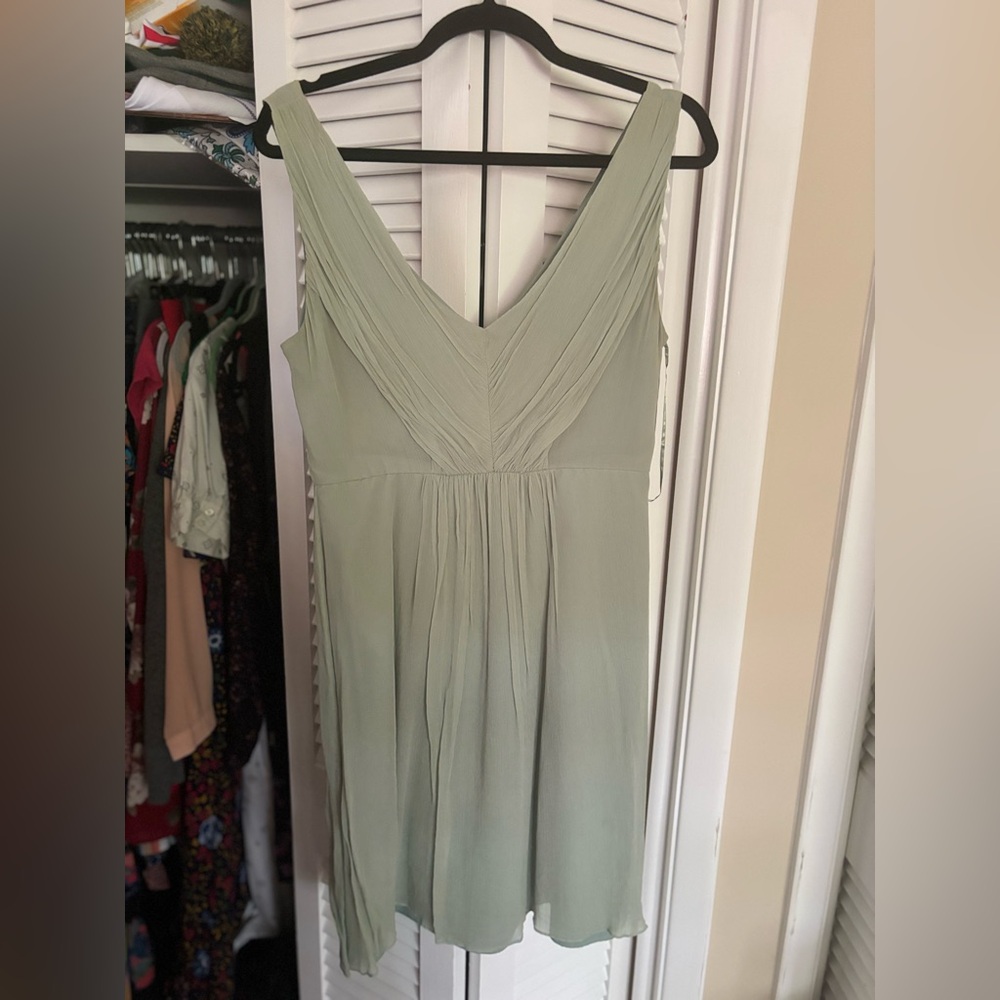 Seafoam green silk j crew dress